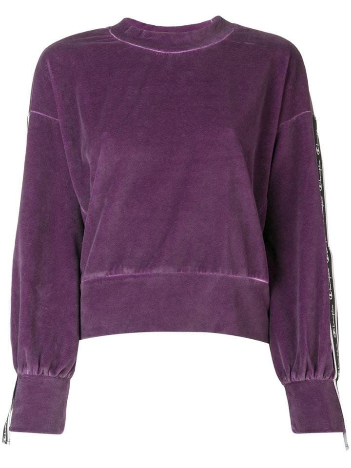 Champion Logo Stripe Band Sweatshirt - Pink & Purple