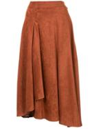 Frei Ea High-waisted Flared Skirt - Brown