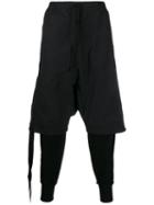 Unravel Project Layered Drop-crotch Trousers - Black