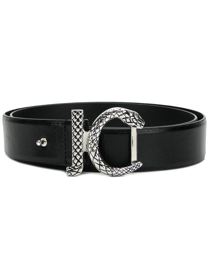 Just Cavalli Snake Buckle Belt - Black