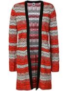 M Missoni - Striped Cardi-coat - Women - Cotton/polyamide/polyester/viscose - 44, Red, Cotton/polyamide/polyester/viscose