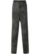 Yohji Yamamoto Loose Fit Checked Trousers - Brown