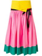 Philosophy Di Lorenzo Serafini Colour Block Full Skirt - Pink & Purple