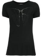 Jo No Fui Embellished Butterfly T-shirt - Black