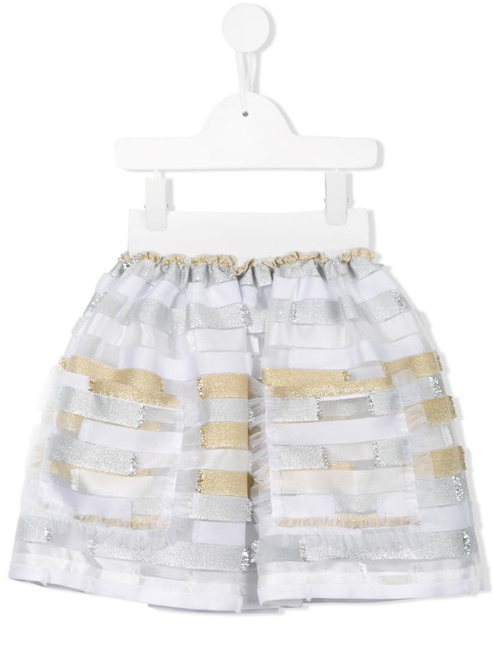 Mi Mi Sol Striped Skirt, Girl's, Size: 8 Yrs, White