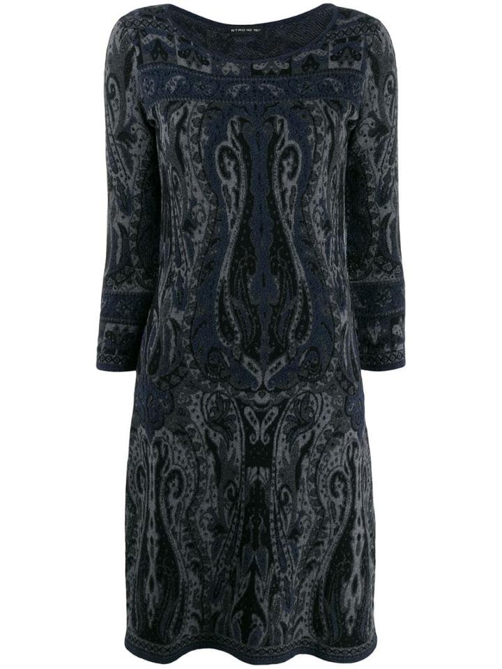 Etro Paisley Pattern Knit Dress - Grey