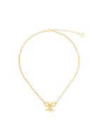 Christian Dior Pre-owned Logo Bow Pendant Necklace - Gold