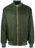 Mr & Mrs Italy - Fur Lined Satin Bomber Jacket - Men - Rabbit Fur/polyamide/polyester/viscose - S, Green, Rabbit Fur/polyamide/polyester/viscose
