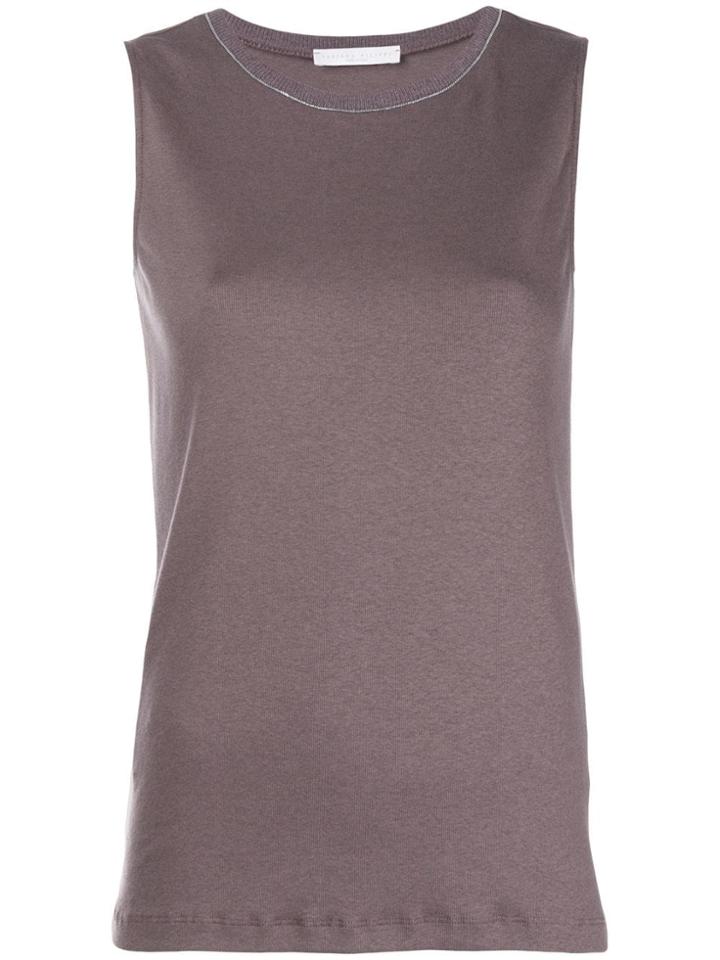 Fabiana Filippi Beaded Neckline Tank Top - Pink & Purple