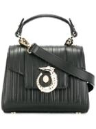 Trussardi Logo Plaque Cross-body Bag, Women's, Black, Calf Leather/polyester