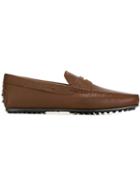 Tod S Mocassino City Gommino Driving Shoes, Men's, Size: 43, Brown, Leather/rubber