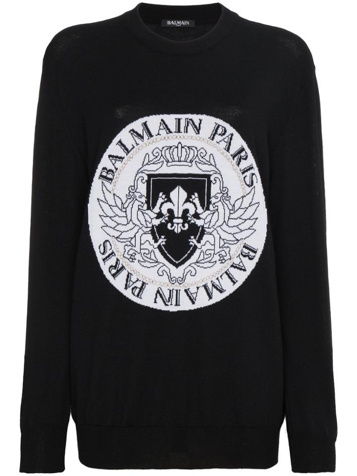 Balmain Emblem Jumper - Black