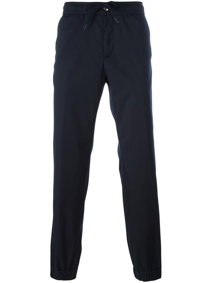 Z Zegna Drawstring Track Pants, Men's, Size: 50, Blue, Polyester/spandex/elastane/wool