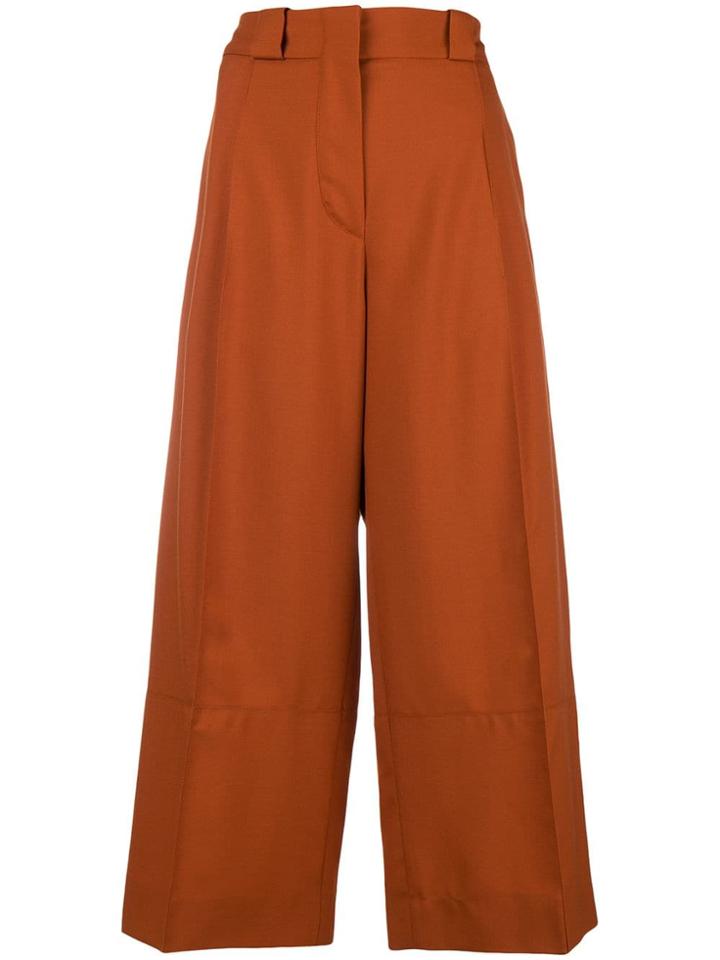 Marni Cropped Wide Leg Trousers - Yellow & Orange