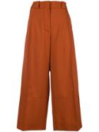 Marni Cropped Wide Leg Trousers - Yellow & Orange