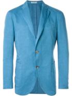 Boglioli Patch Pocket Blazer, Men's, Size: 50, Blue, Linen/flax/cotton/cupro