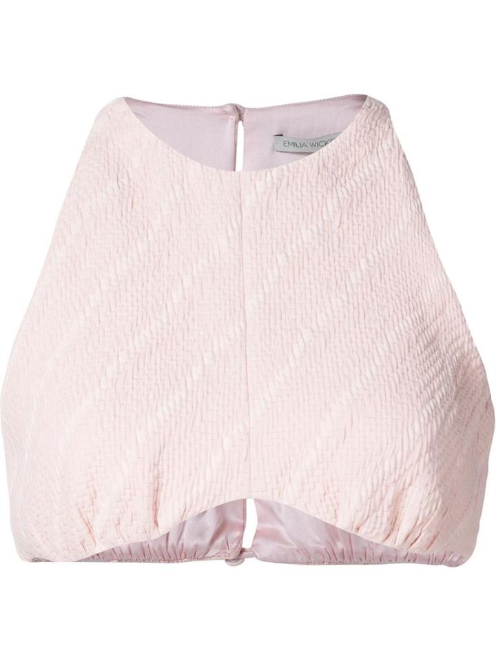 Emilia Wickstead Cropped Top, Women's, Size: 12, Pink/purple, Silk/polyamide/cotton