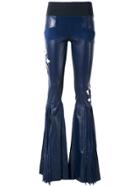 Andrea Bogosian Leather Flared Trousers - Blue
