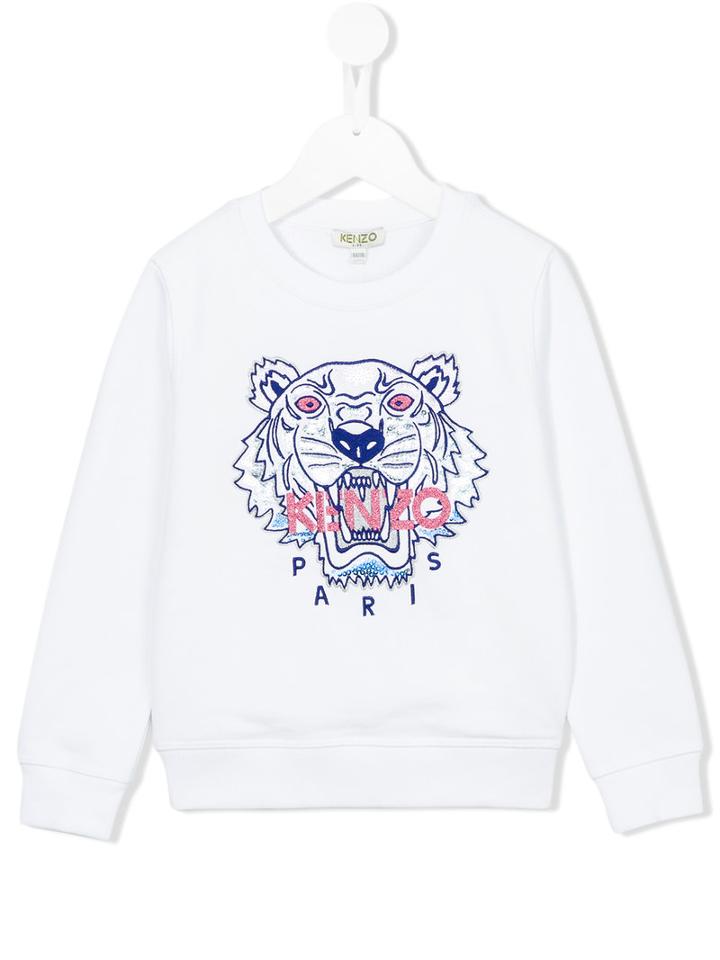 Kenzo Kids Logo Print Sweatshirt, Girl's, Size: 6 Yrs, White