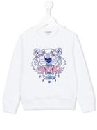 Kenzo Kids Logo Print Sweatshirt, Girl's, Size: 6 Yrs, White