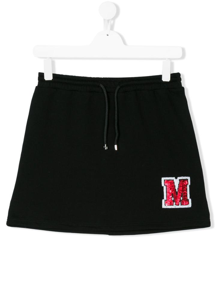 Msgm Kids Teen Logo Skirt - Black