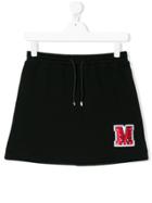Msgm Kids Teen Logo Skirt - Black