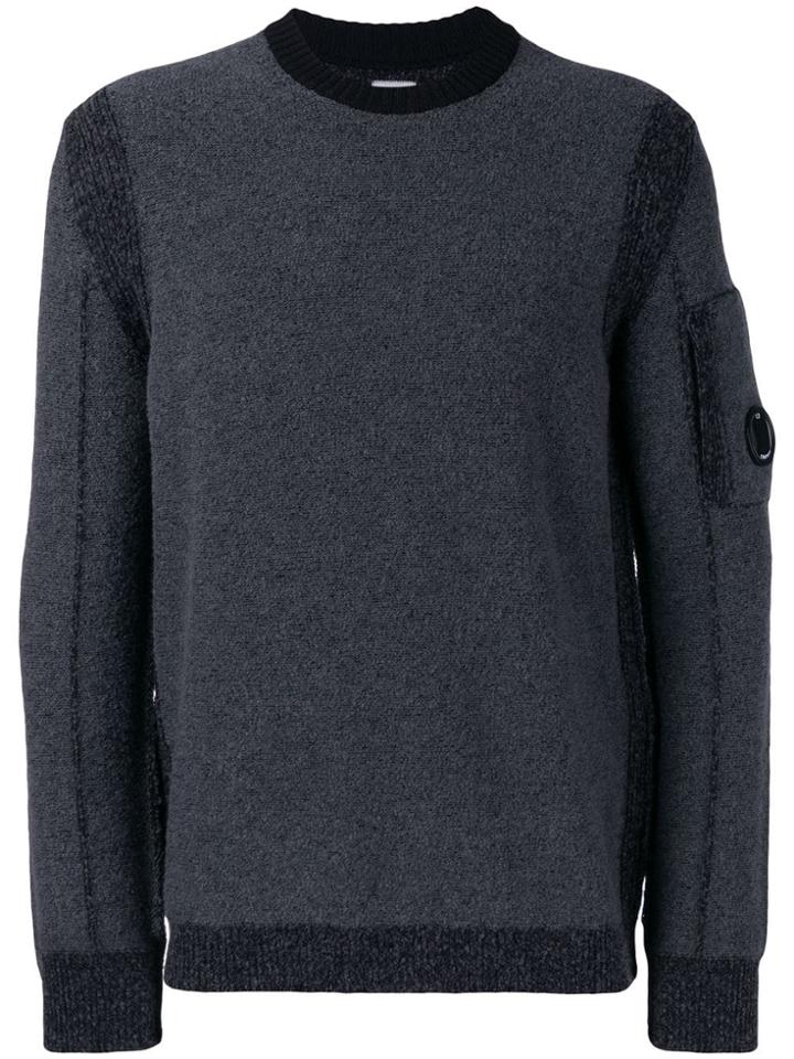 Cp Company Lens Crewneck Jumper - Grey