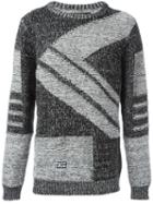 Ktz Diagonal Knit Jumper, Adult Unisex, Size: Large, Black, Wool