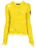 Etro Distressed Knit Jumper - Yellow