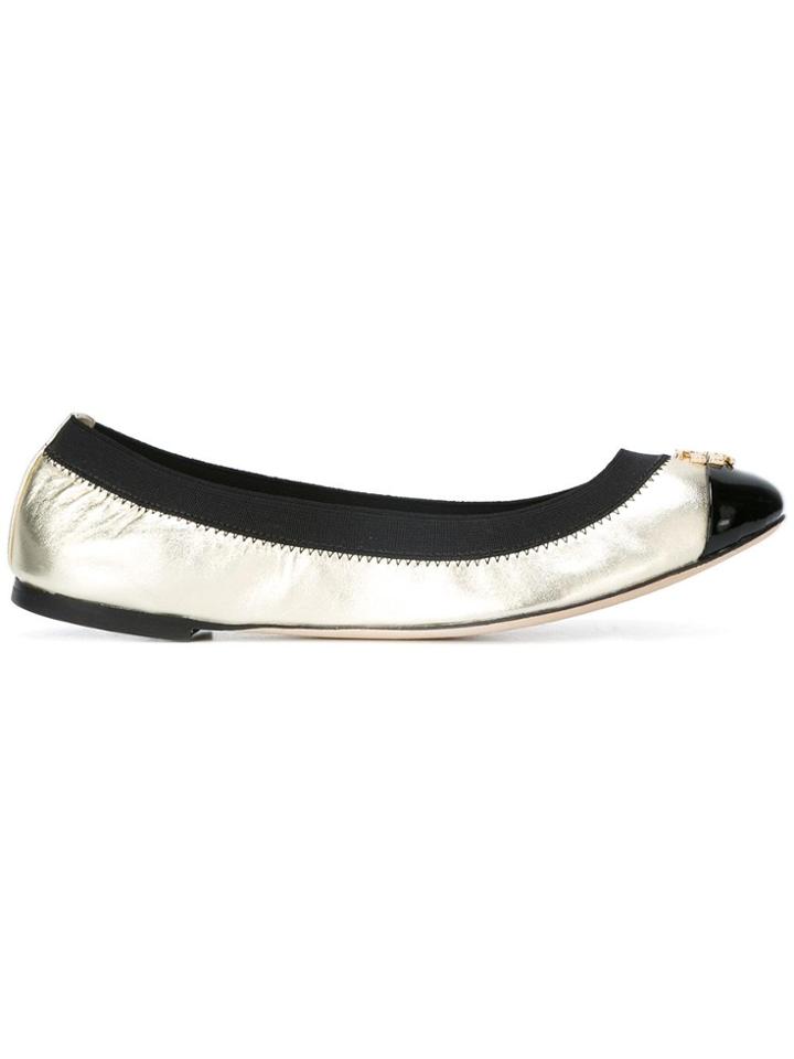 Tory Burch Jolie Metallic Two-tone Ballet Flats