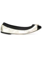 Tory Burch Jolie Metallic Two-tone Ballet Flats