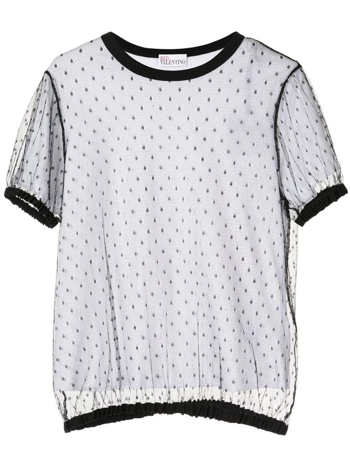 Red Valentino Redvalentino Mesh T-shirt - White