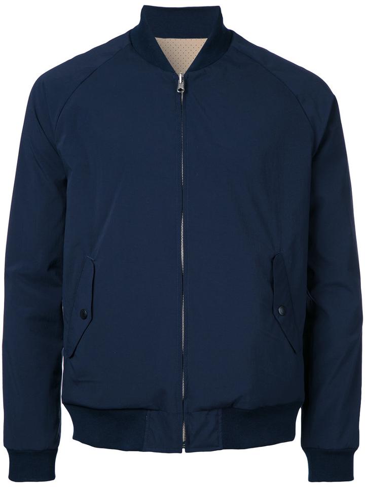 Factotum Zip Up Bomber Jacket, Men's, Size: 46, Blue, Polyester