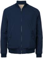 Factotum Zip Up Bomber Jacket, Men's, Size: 46, Blue, Polyester