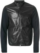 Emporio Armani Contrast Sleeve Zipped Jacket - Black