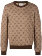Gucci Logo Intarsia Sweater - Brown