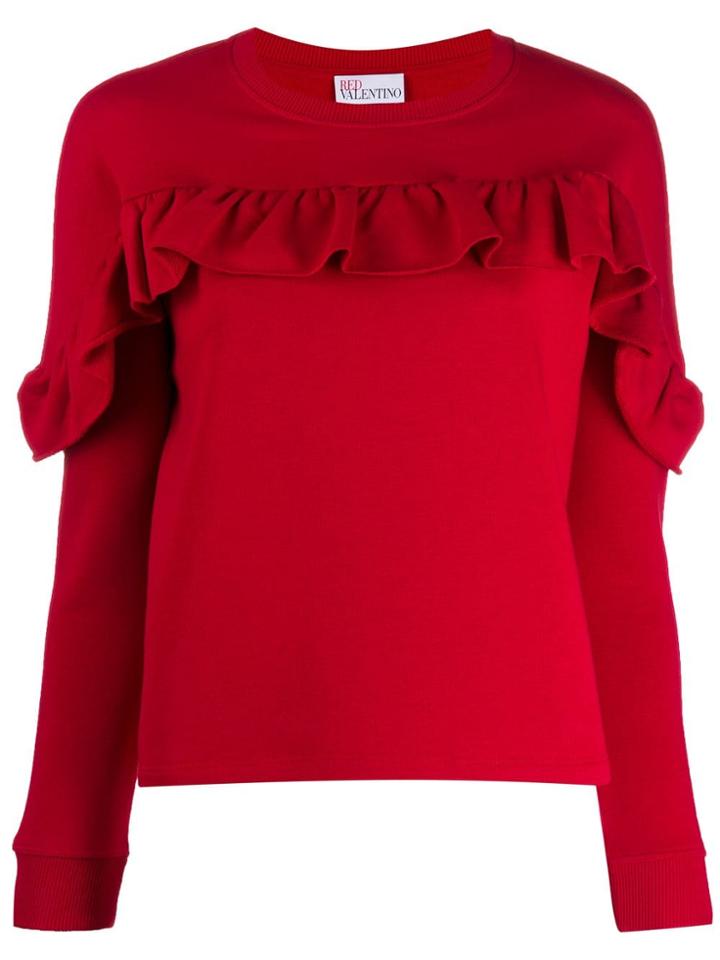 Red Valentino Ruffled Detail Sweatshirt