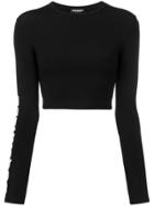 Dsquared2 Logo Printed Crop Top - Black