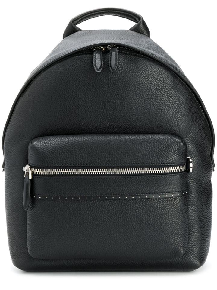 Salvatore Ferragamo Pebbled Microstud Backpack - Black