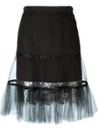 Kolor Tulle Layer Skirt, Women's, Size: 3, Black, Nylon/polyester/cupro/wool