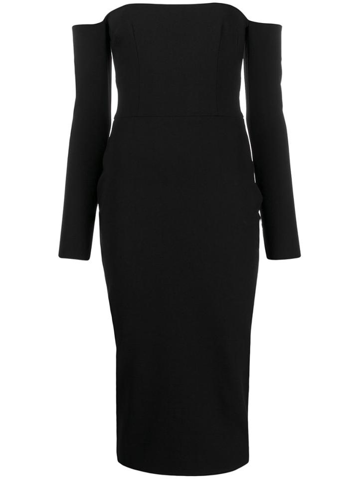 Alex Perry Off-shoulder Fitted Dress - Black