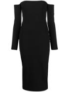 Alex Perry Off-shoulder Fitted Dress - Black