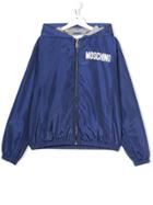 Moschino Kids Logo Zipped Jacket - Blue