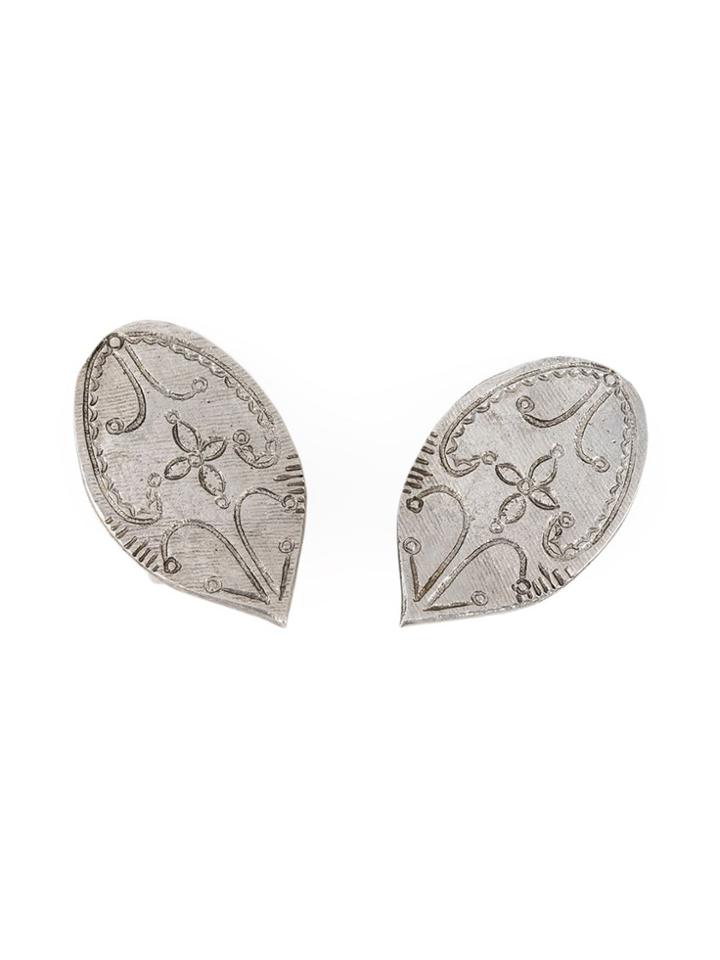 Christian Lacroix Vintage Leaf Motif Earrings - Metallic