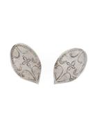 Christian Lacroix Vintage Leaf Motif Earrings - Metallic