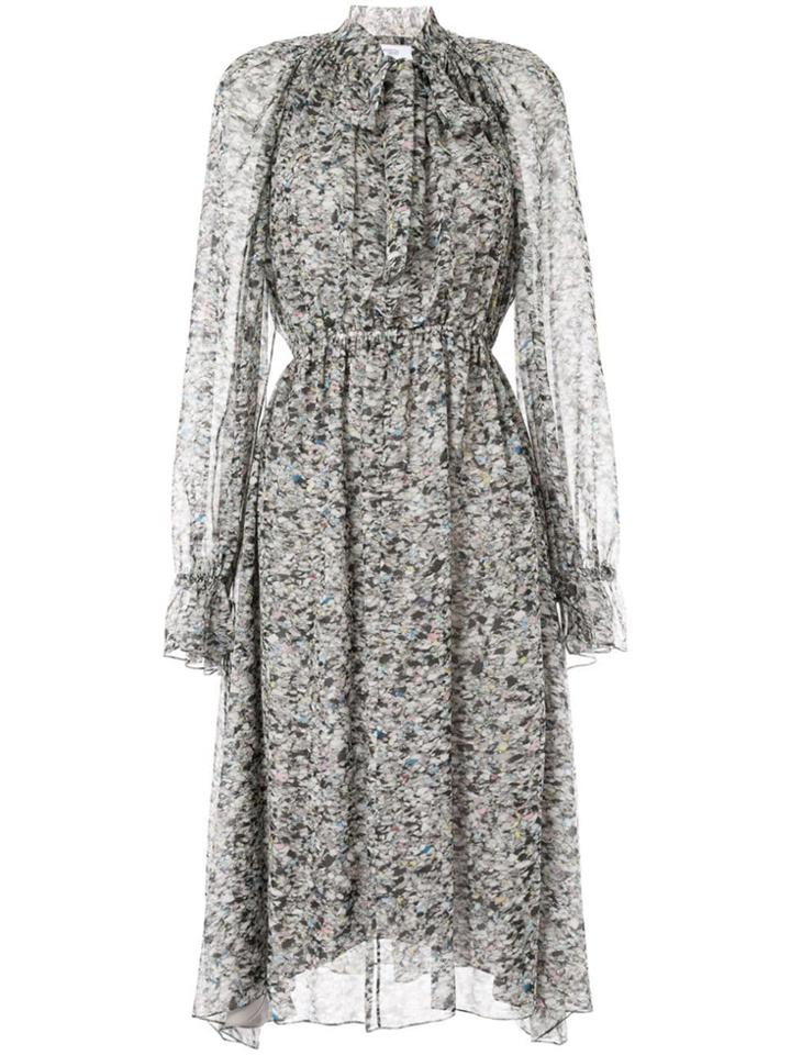 Rosetta Getty Pussy-bow Dress - Grey