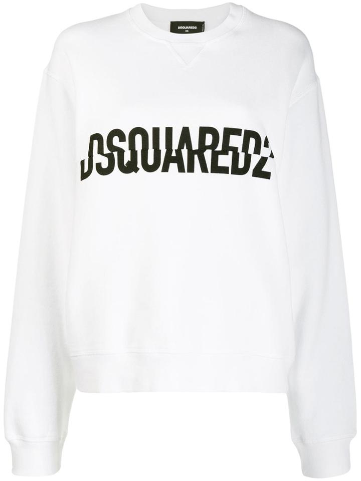 Dsquared2 Crossed Logo Print Sweater - White