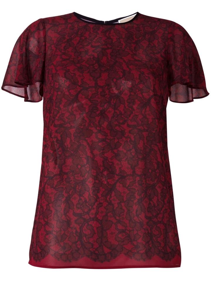 Michael Michael Kors Lace Print Top - Red