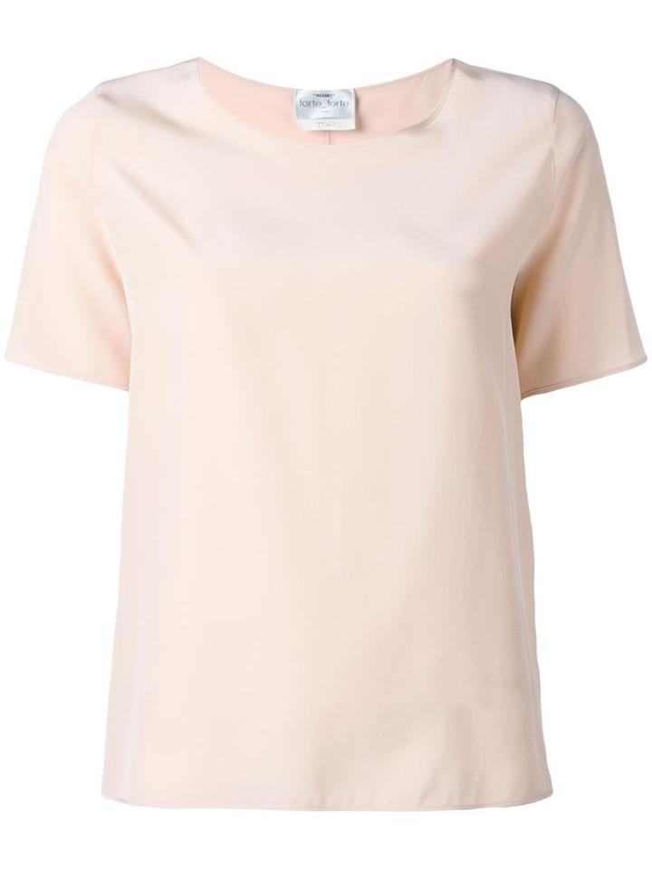 Forte Forte Classic Short Sleeve Top, Women's, Size: 1, Pink/purple, Silk