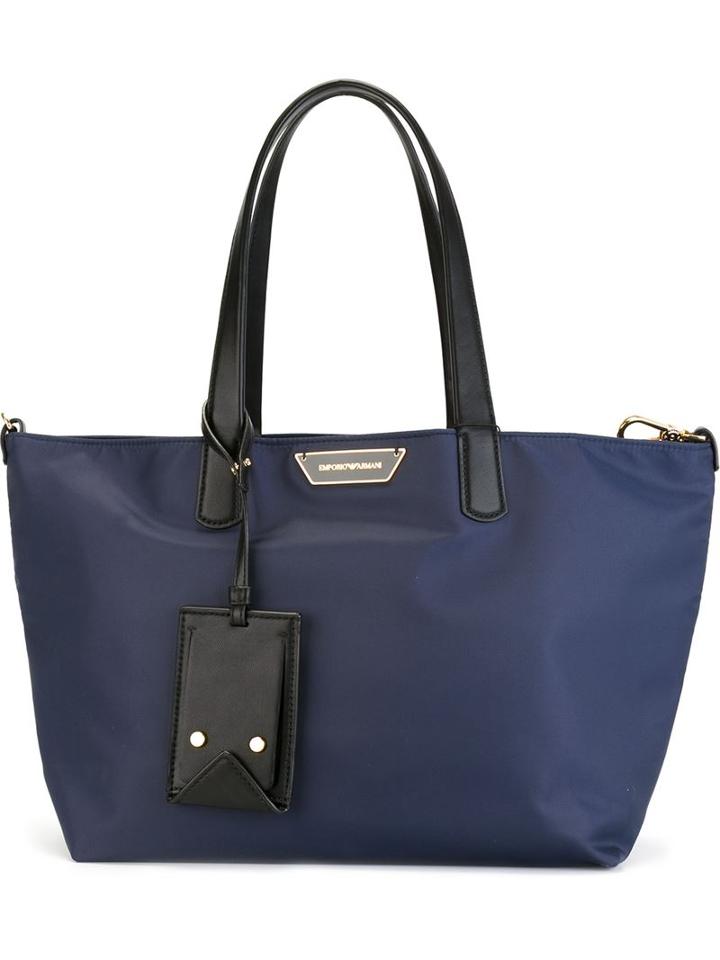 Emporio Armani Contrast Handle Tote Bag